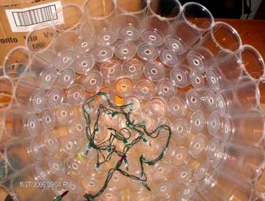 Светильник из пластиковых стаканчиков пошагово