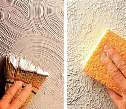 Декорируем стены штукатуркой и флоковым покрытием