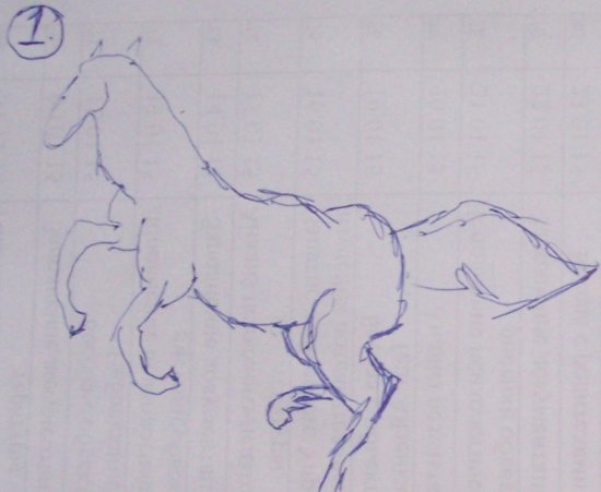 Как нарисовать коня с помощью шариковой ручки?